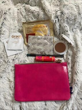 Dark pink makeup grab bag